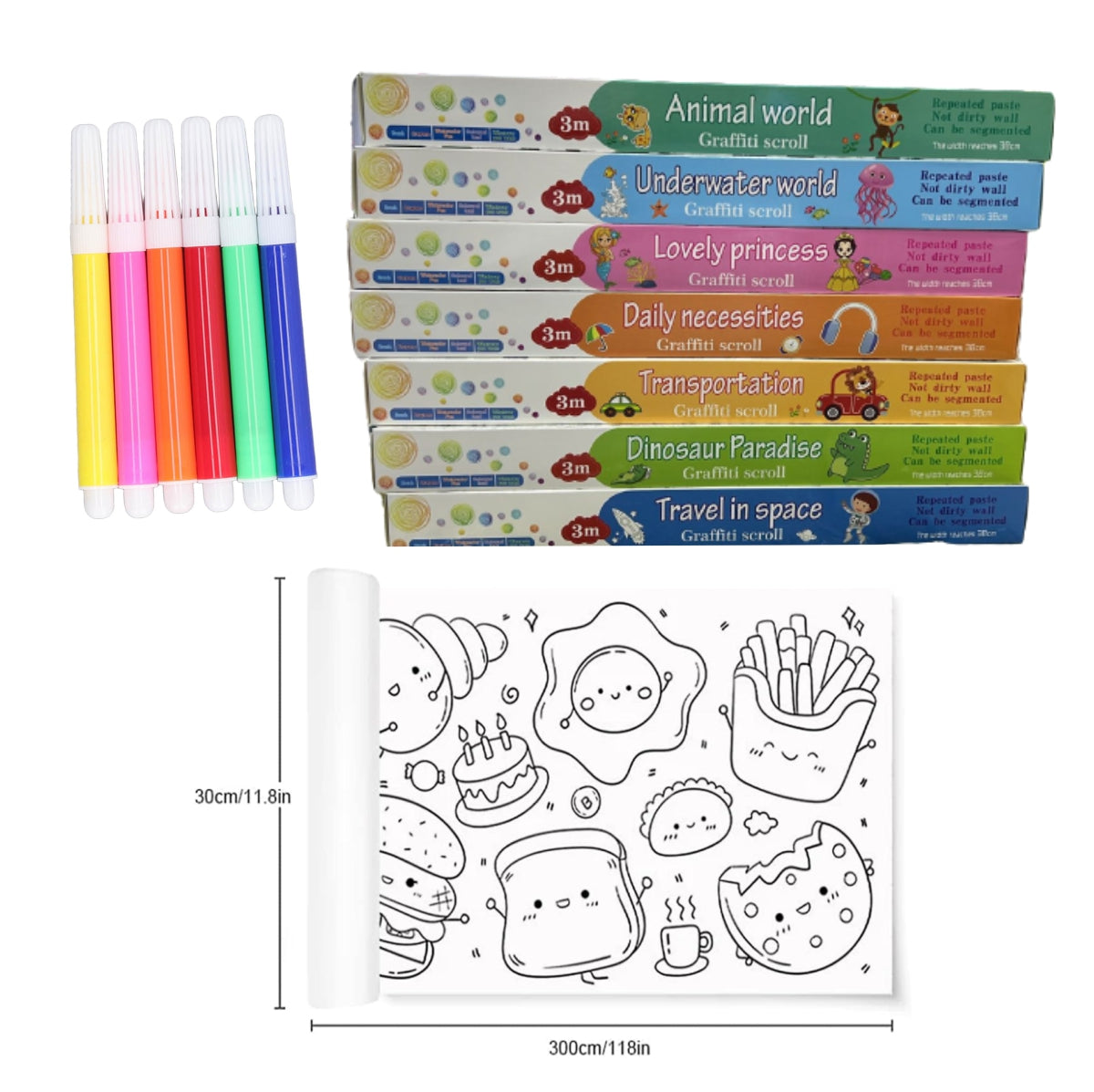 Rollo de Dibujo para Niños 3 Metros