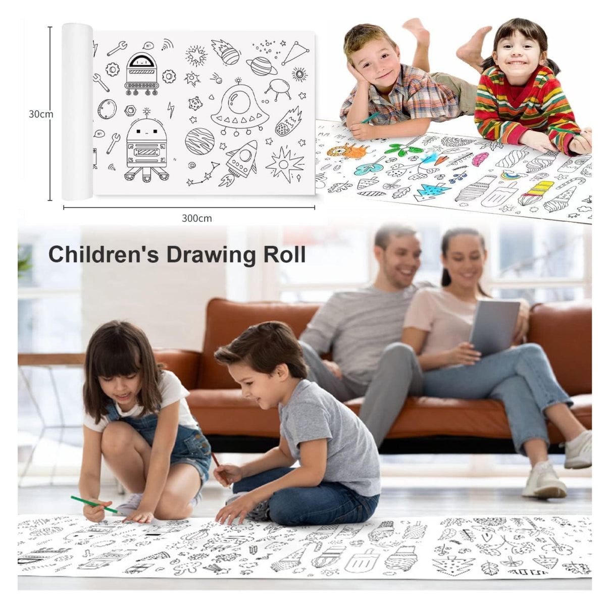 Rollo de Dibujo para Niños 3 Metros