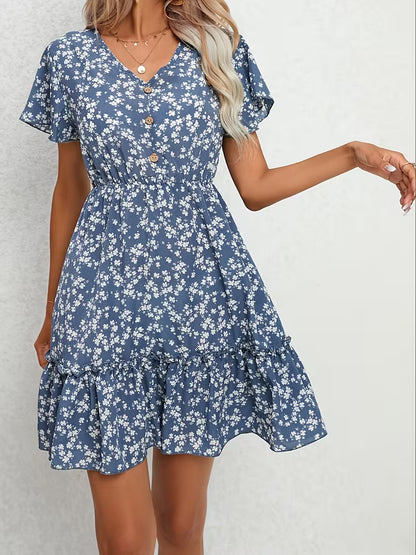 Vestido Floral Celeste