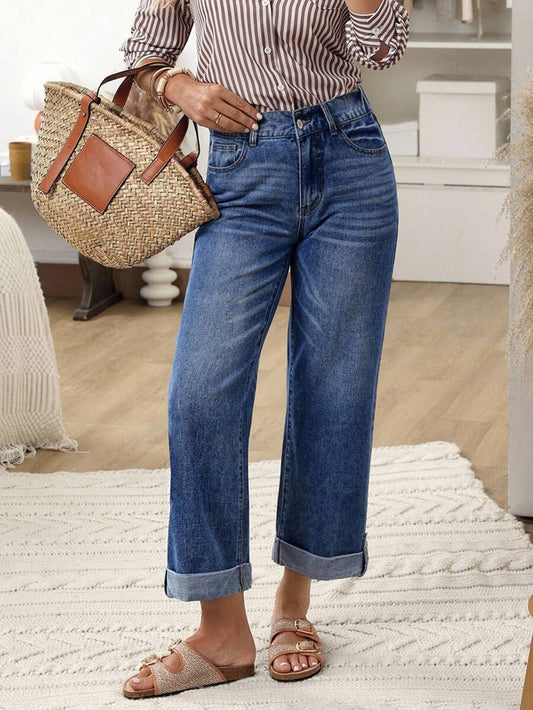 Jeans rectos y sueltos de uso casual