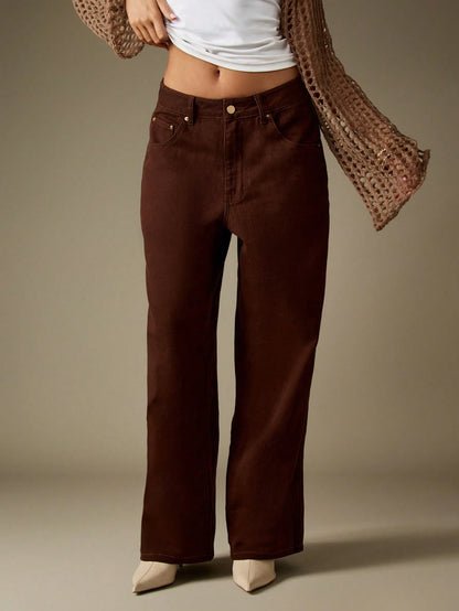 Jeans de pierna ancha y cintura alta vintage