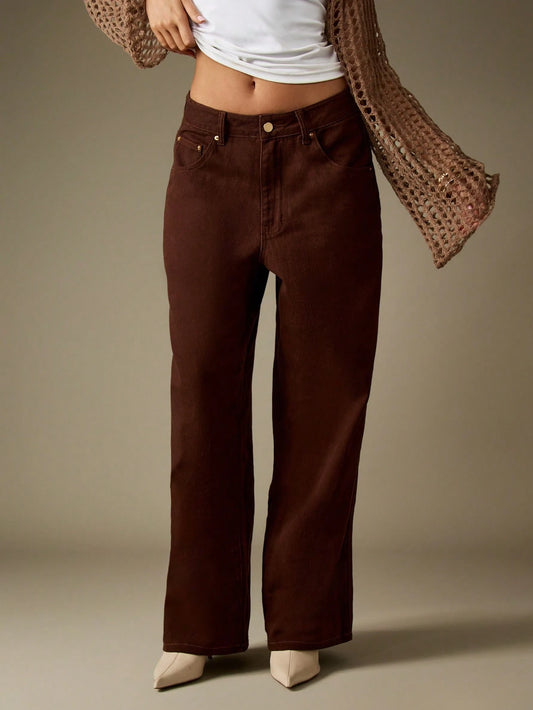 Jeans de pierna ancha y cintura alta vintage