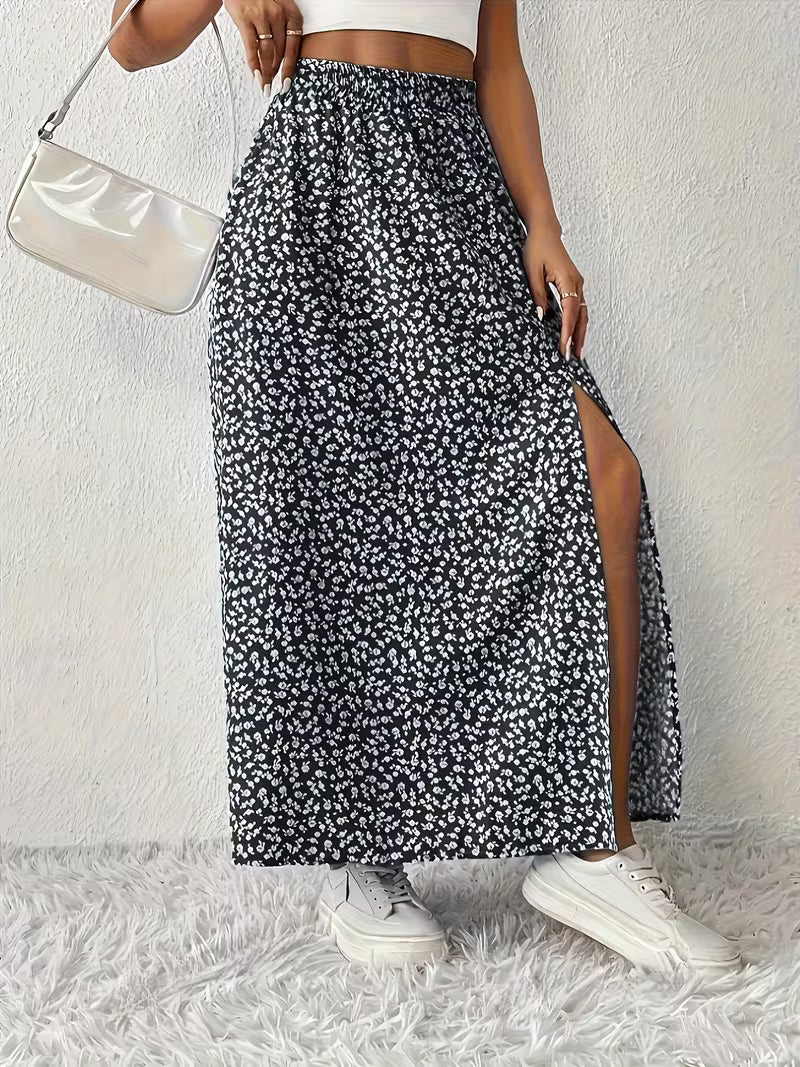 Falda Estampada Negra