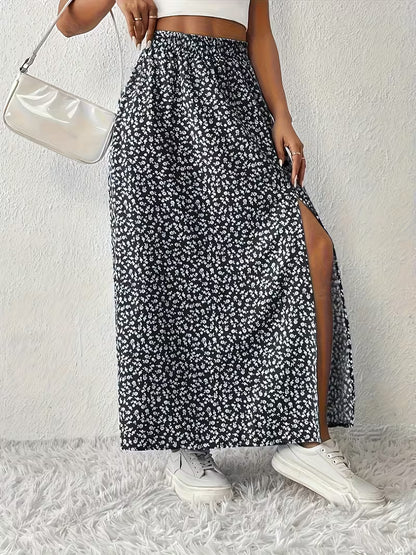 Falda Estampada Negra