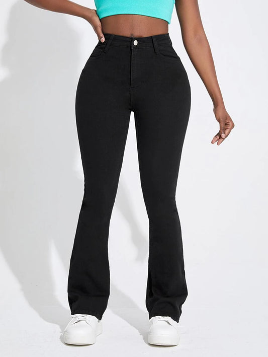 Jeans de pierna amplia con bolsillo oblicuo