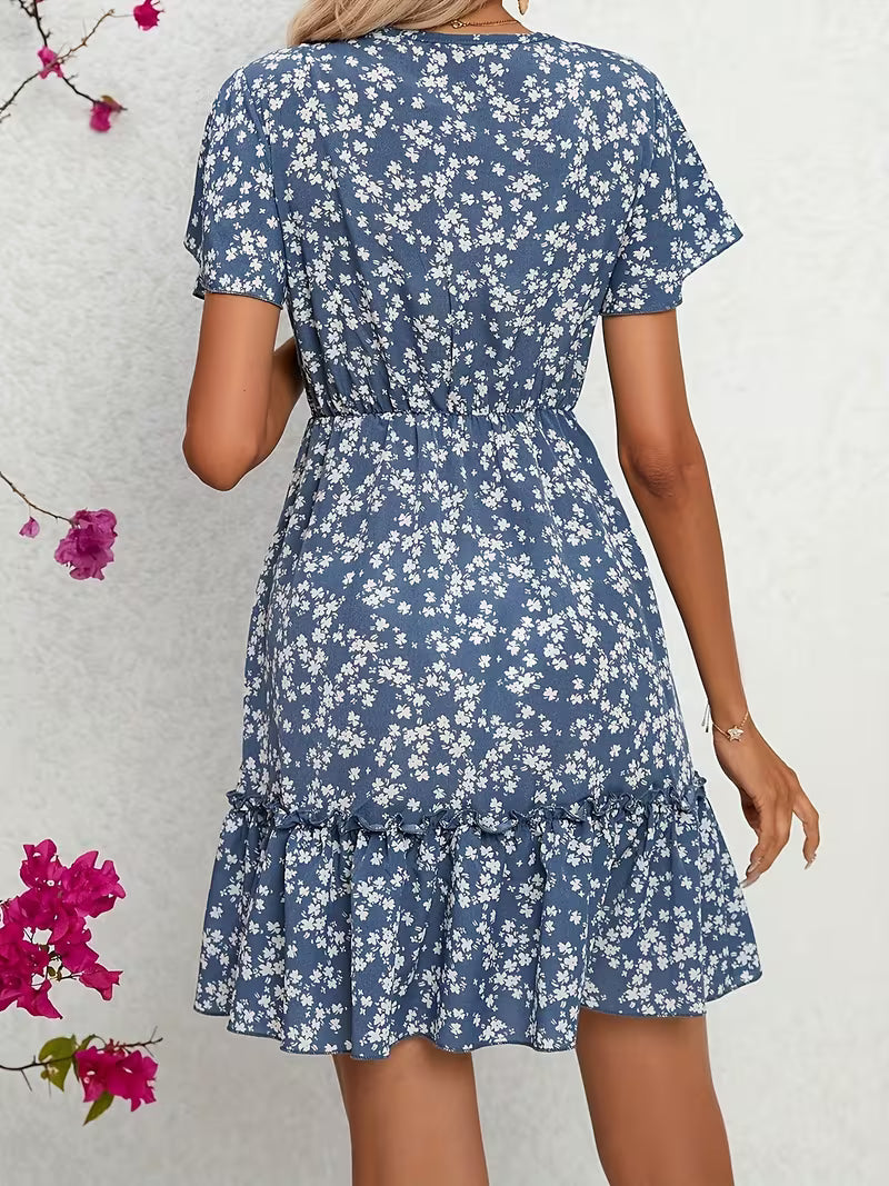 Vestido Floral Celeste