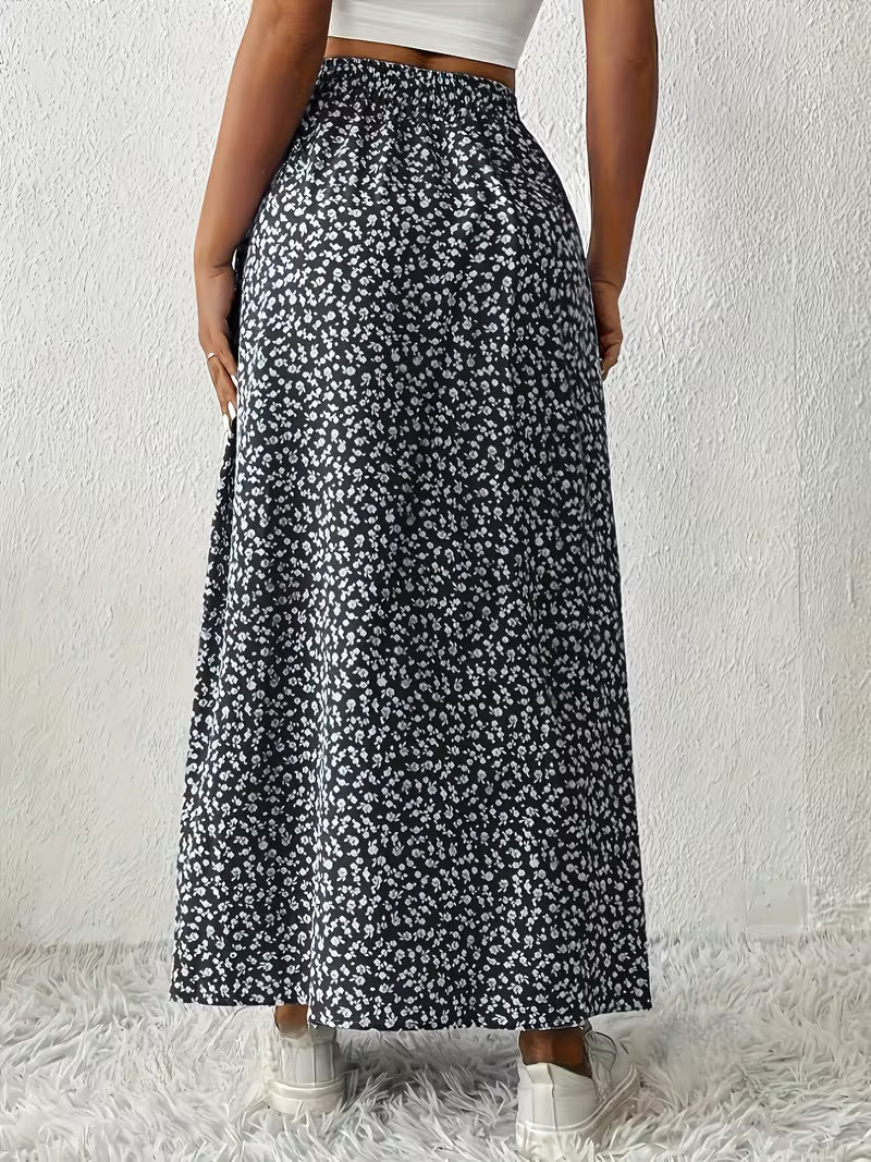 Falda Estampada Negra