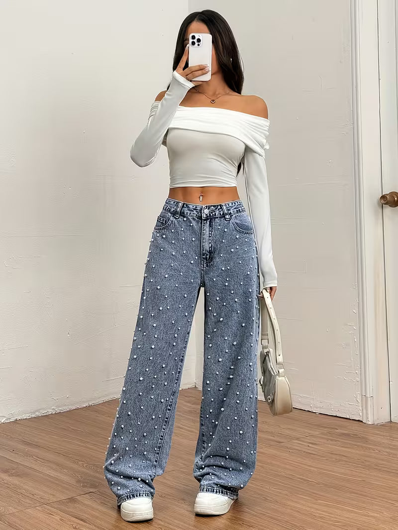 Jeans con Perlas