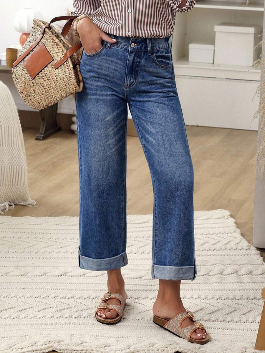 Jeans rectos y sueltos de uso casual