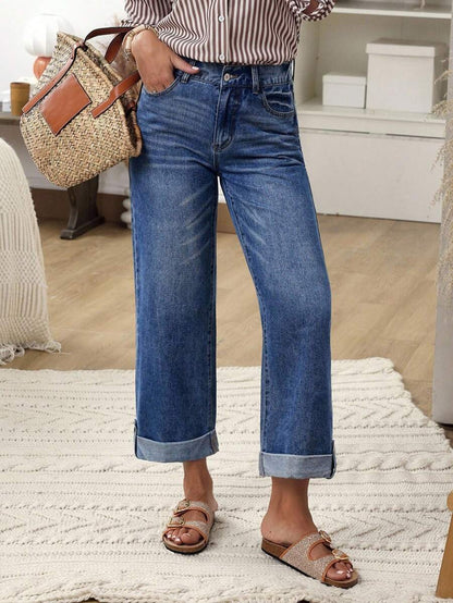 Jeans rectos y sueltos de uso casual