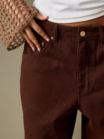 Jeans de pierna ancha y cintura alta vintage