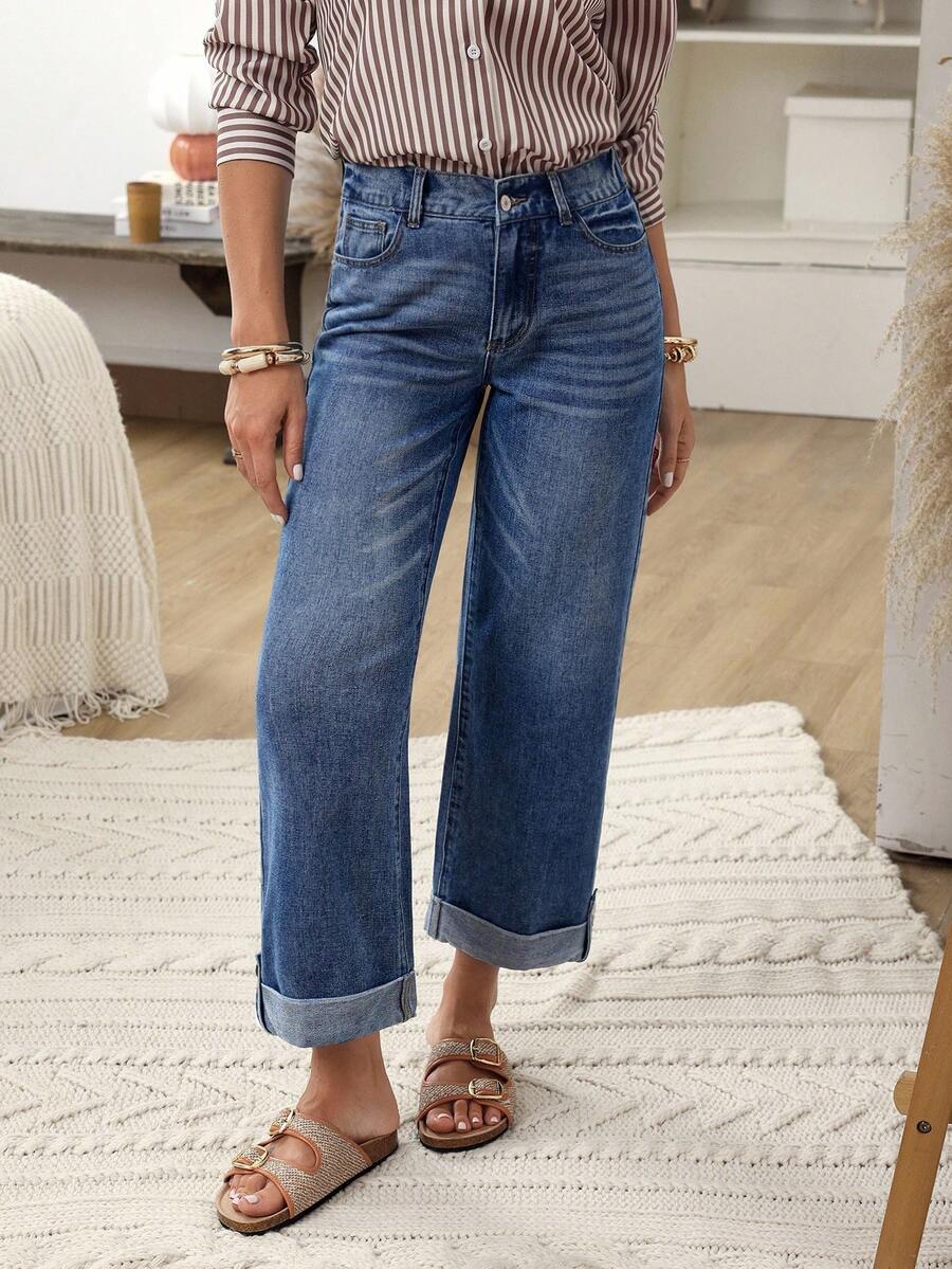 Jeans rectos y sueltos de uso casual