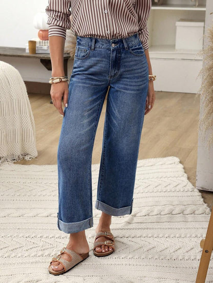 Jeans rectos y sueltos de uso casual