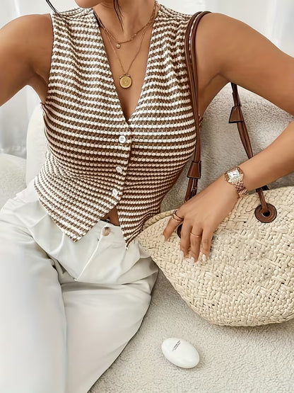 Blusa tipo Chaleco de Rayas