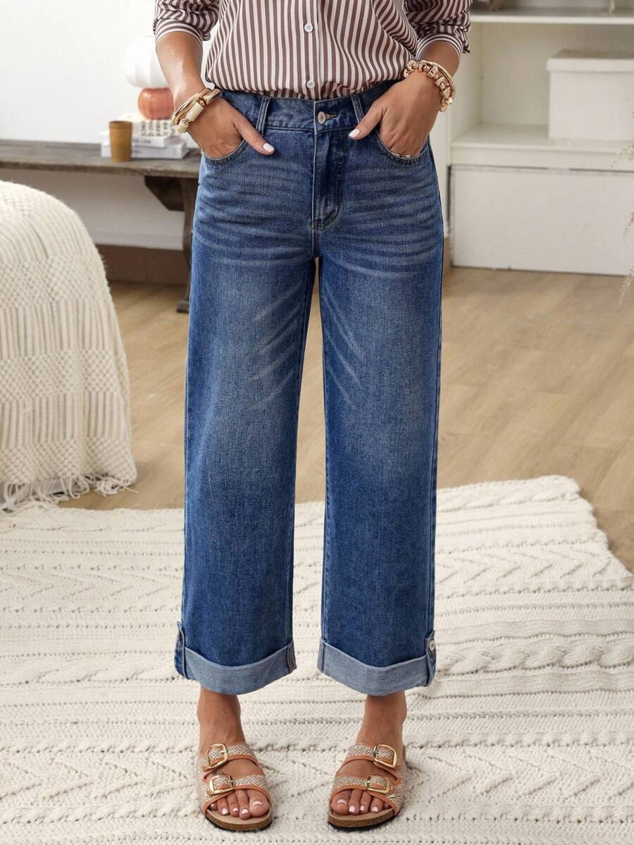 Jeans rectos y sueltos de uso casual