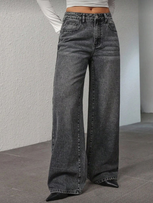 Jean gris bota ancha