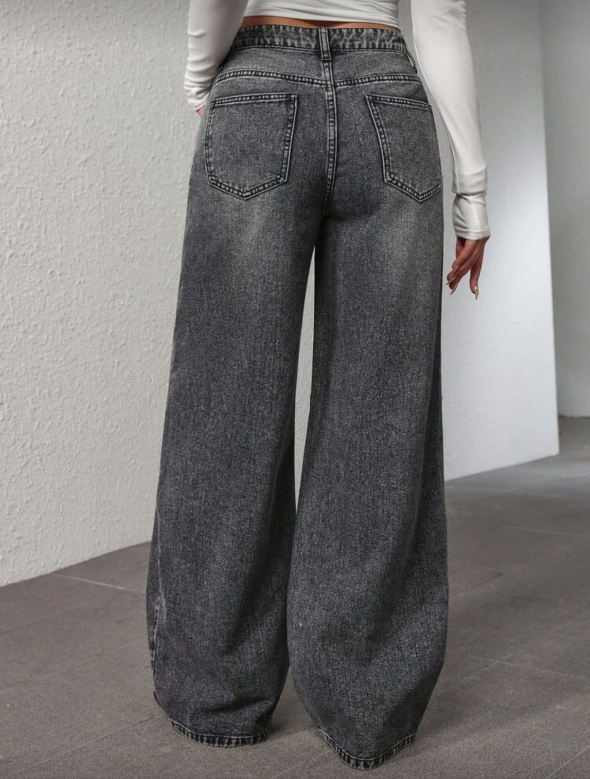 Jean gris bota ancha