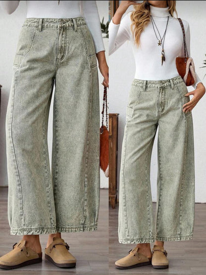 Jeans anchos lavado vintaje