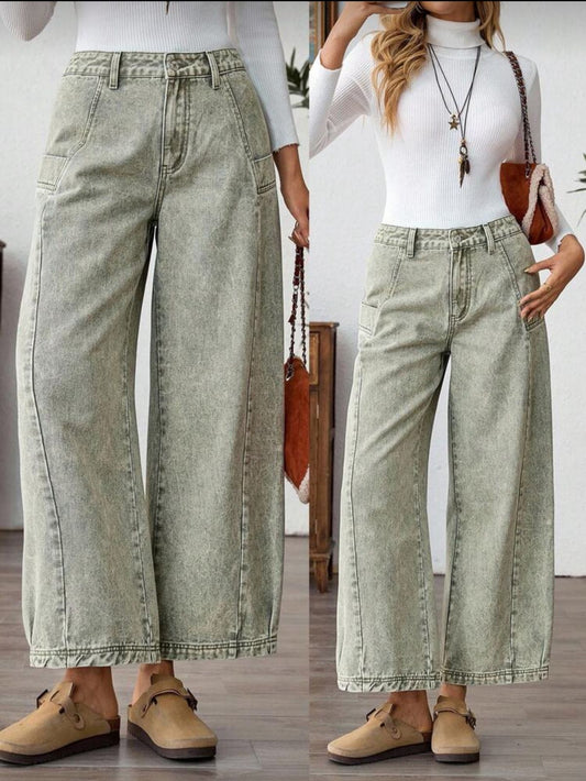 Jeans anchos lavado vintaje