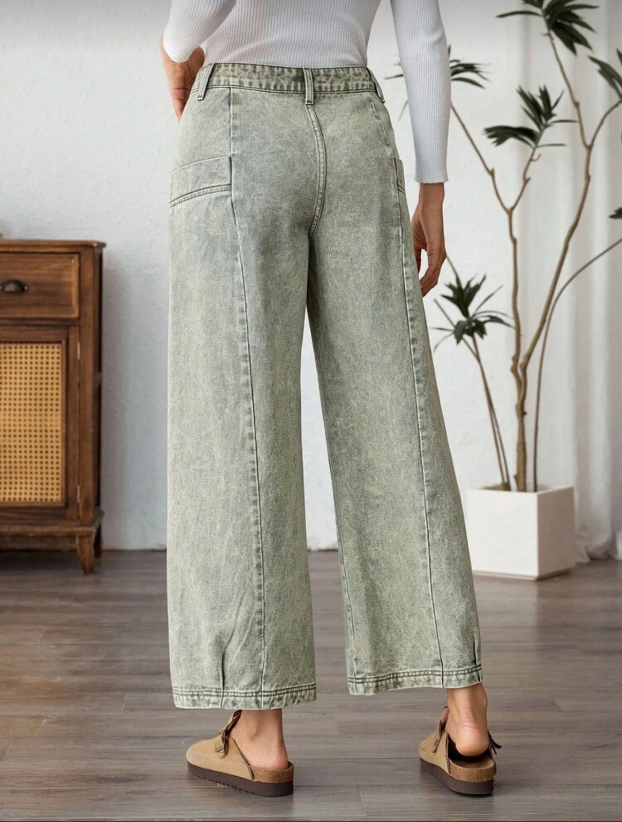 Jeans anchos lavado vintaje