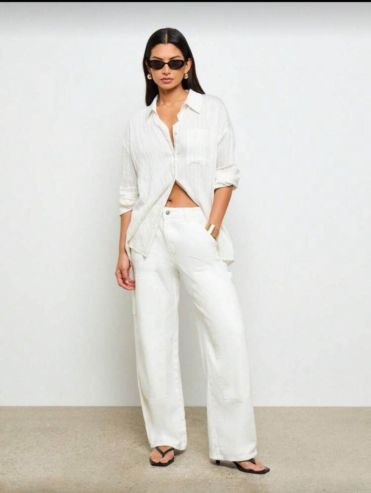Jean blanco cargo