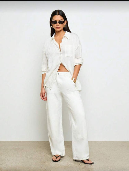 Jean blanco cargo