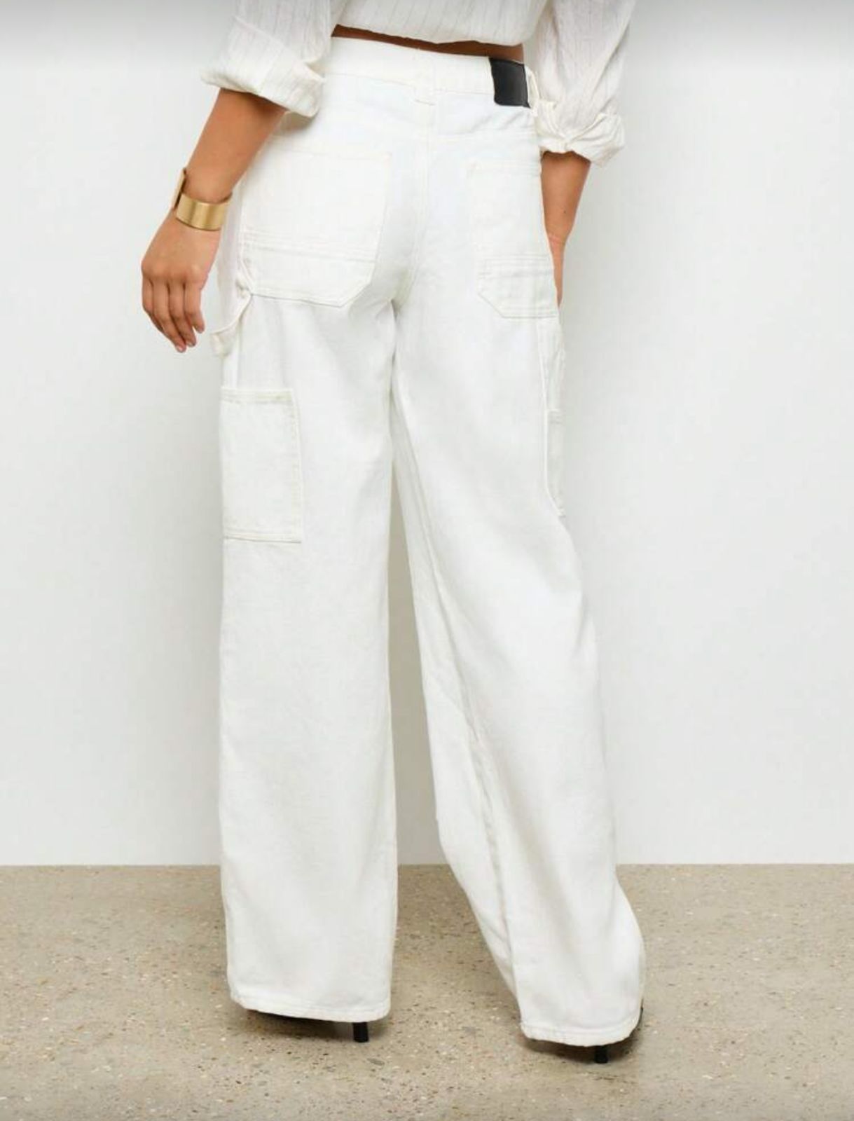 Jean blanco cargo