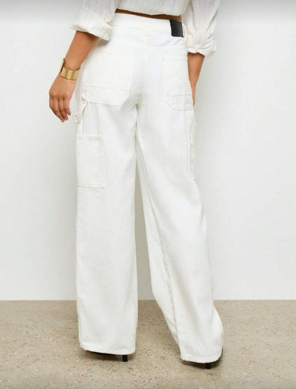 Jean blanco cargo