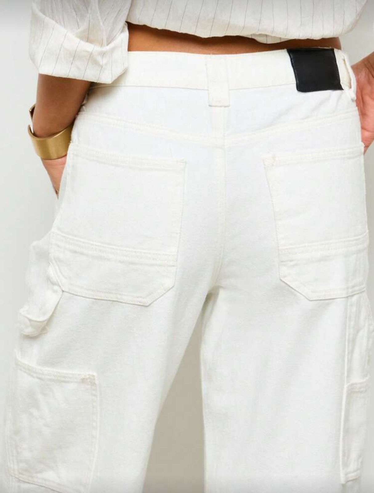 Jean blanco cargo