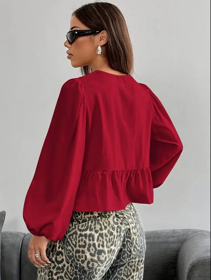 Blusa Roja de Manga Larga