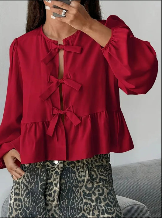 Blusa Roja de Manga Larga