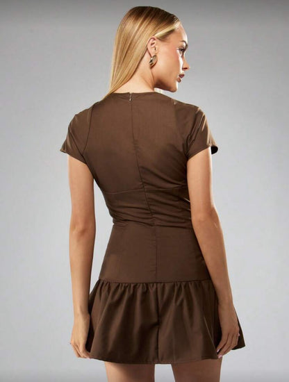 Vestido mini marrón